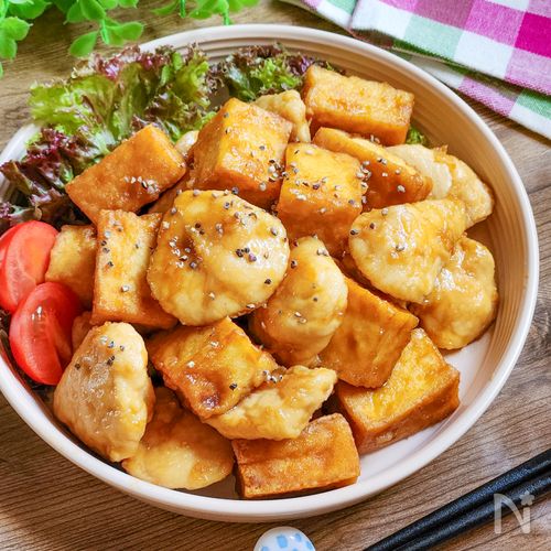 厚揚げとささみの甘辛炒め