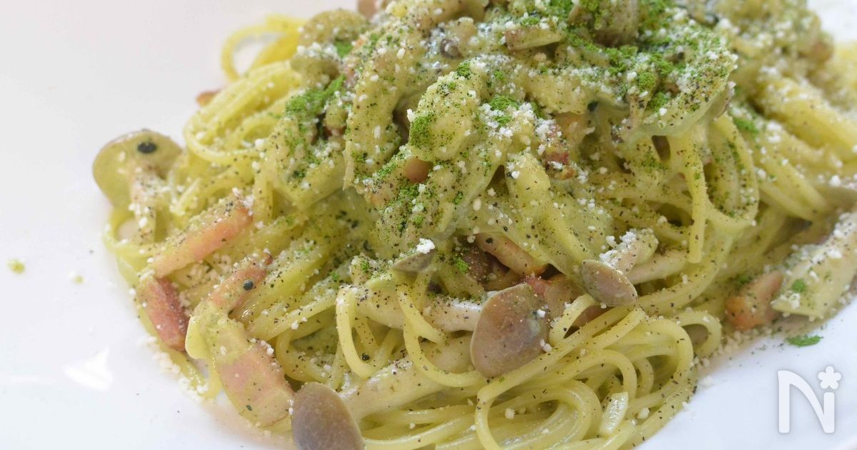 抹茶クリームパスタ ベーコンしめじ By 食の広報 Yuichi レシピサイト Nadia ナディア プロの料理家のおいしいレシピ