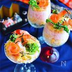 エビと菜の花のカクテル寿司＊ジュレキラリ
