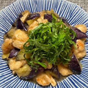 楽ラク手抜キッチン🐶🐾の作ってみた!投稿(旨味凝縮♡鶏むね肉となすのみぞれあん)