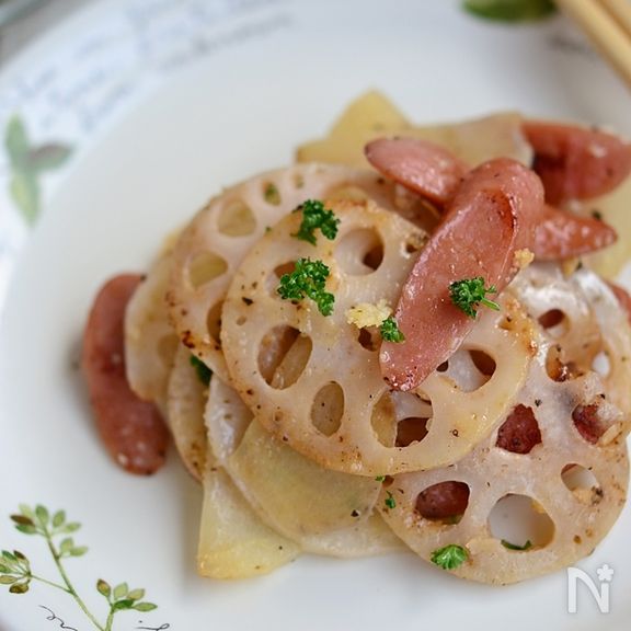 れんこんとウィンナーのチーズきんぴら 【作りおき】
