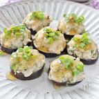 ナスの挽き肉のせ、あんかけ