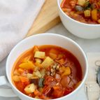たっぷり夏野菜のトマトスープ♪