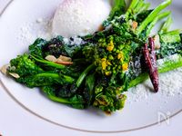 とろ～り温玉がソース代わりに【菜の花のペペロン炒め温玉添え】