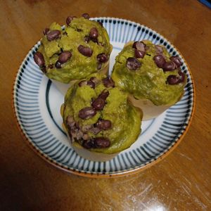 907307の作ってみた!投稿(抹茶小豆蒸しパン。)