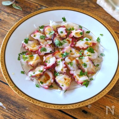 【かんたん♡基本のたこカルパッチョ】ドレッシングが美味しい！