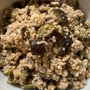 くだもの大好き🧡の作ってみた!投稿(抱えて食べたい！なすとひき肉のうま味噌ごはん)