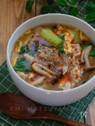 ＊青梗菜と豚こまの酸辣湯風スープ＊