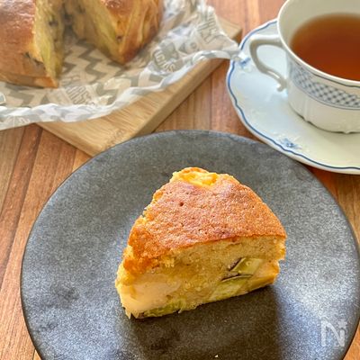 『さつまいもとりんごのケーキ』ほぼ混ぜて焼くだけ簡単おやつ♪