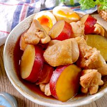 ほっこりする美味しさ♡『鶏肉とさつまいもの煮物』