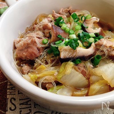 白菜と豚肉のはるさめスープ煮