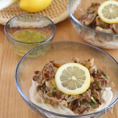 疲れた日に食べたい◎豚肉のねぎ塩レモン冷やしうどん