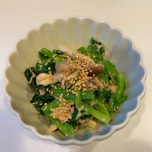 みわの作ってみた!投稿(簡単おいしい♩小松菜としめじのうまツナ和え)