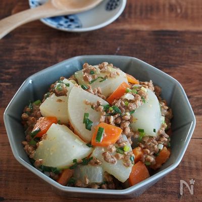 【メタボ解消レシピ】大豆ミートで!大根の味噌そぼろ煮