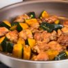 給食アレンジ!!【かぼちゃと鶏肉の甘辛炒め】の工程5