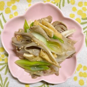 チョビの助の作ってみた!投稿(【舞茸と油揚げとネギの甘旨レンチン蒸し】ちょっと甘めが美味♡)