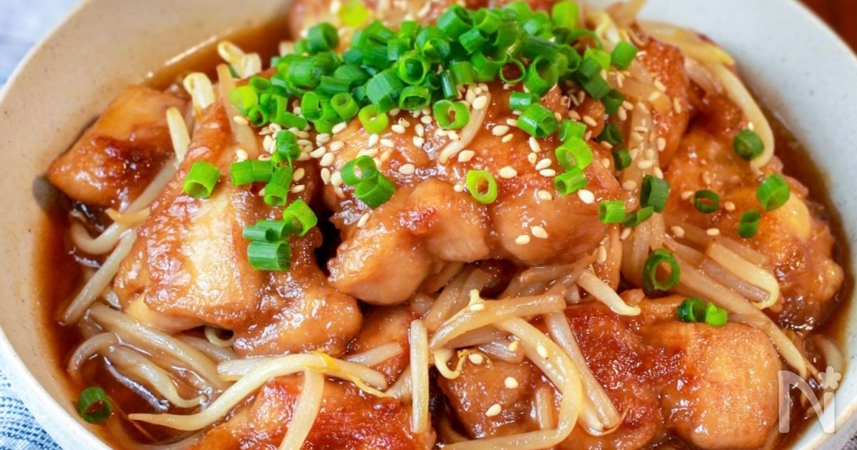 鶏肉ともやしの甘酢炒め】もやしシャキッ♬︎ボリュームおかず