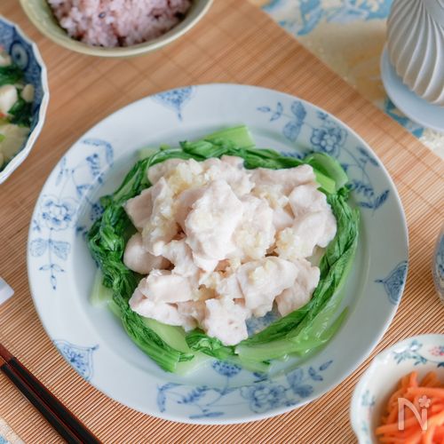 【鶏むね肉のレンジ蒸し〜ねぎソース】レンジにおまかせ♪
