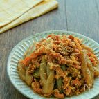 焼肉のたれで簡単！！こんにゃくと豚こまのスタミナ炒め