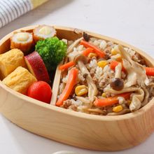 秋きのこと豚ひき肉の【中華風混ぜご飯】