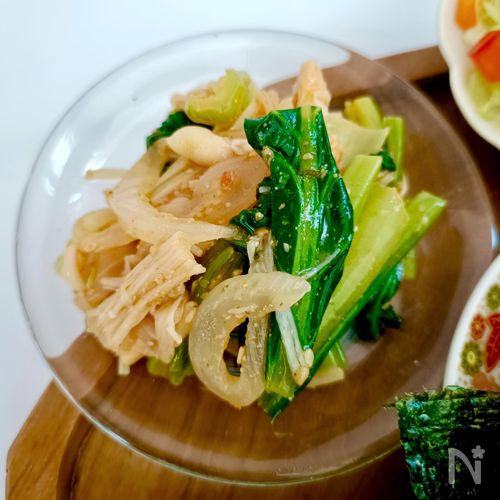 ごはんにも合う♡小松菜とえのきのピリ辛中華ナムル【作りおき】