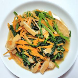 ふうかの作ってみた!投稿(ほうれん草の『松花堂弁当』風おひたし)