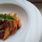 バジル香るトマトケチャップで食べるペンネ