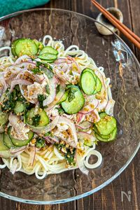 夏バテ防止♡さっぱりダレ《豚しゃぶサラダ素麺》