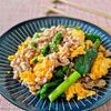 【豚肉とアスパラガスとピーマンの卵炒め】薄味で手軽で美味しい