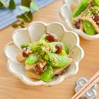 お手軽・簡単♩スナップえんどうとしめじの麺つゆバター和え