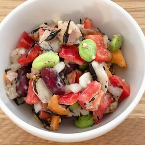 ミルクの作ってみた!投稿(ひじきとお豆のツナサラダ)