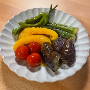 869463の作ってみた!投稿(さっぱり！ヘルシー【夏野菜の焼き浸し】)