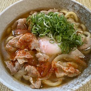 楽ラク手抜キッチン🐶🐾の作ってみた!投稿(豚バラと玉ねぎのうどん)