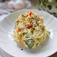 \美味しさのコツはこれ❗/
夫が飽きない✨卵入りポテトサラダ