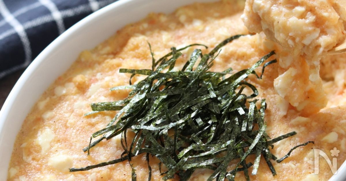 混ぜて焼くだけ・ヘルシー♡長芋と豆腐のふわふわ明太焼き