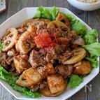 ささっと家族分♪【豚こまとれんこんの甘酢】厚揚げでかさ増し！