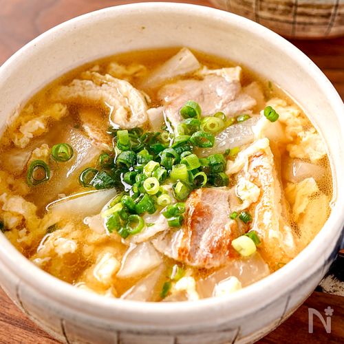 【豚肉とだいこんの卵スープ】旨みが沁みるほっこりスープ♡