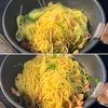 【ベーコンとピーマンのおつまみパスタ】にんにく香る和風味♪の工程3