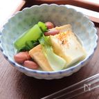金時豆の入った厚揚げと青梗菜の煮びたし