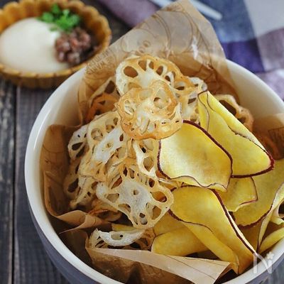 アンチョビマヨで止まらない美味しさ! 野菜チップス