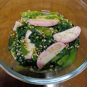 907307の作ってみた!投稿(ほうれん草とかまぼこのお浸し【作り置き】)