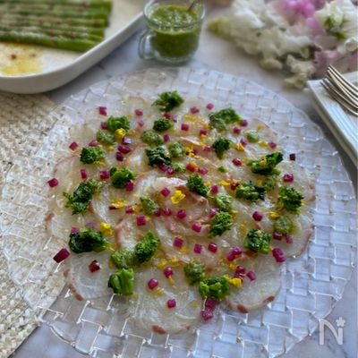 旬を味わう！鯛と菜の花のカルパッチョ
