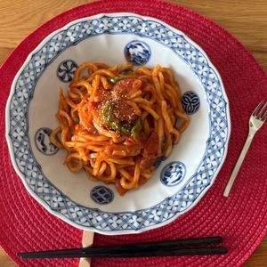 yuriclrの作ってみた!投稿(パスタより美味しい!?『うどんナポリタン』ランチに最適♡)