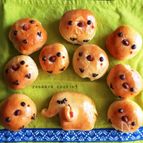 inハムチーズ♡マロンチョコ 手ごねひよこパン、ぞうさんパン