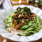 カラダよろこぶ！【きゅうりと納豆のぶっかけそうめん】
