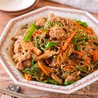 【豚こまチャプチェ】レンジで驚きの旨さ！簡単韓国風おかず♡