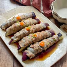 レンジで完結！なすと豚肉のうま味がぎゅっと詰まった甘酢蒸し