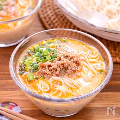 【豆乳担々つけそうめん】美味しすぎる！ひんやり素麺アレンジ♡