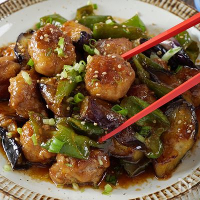 【濃厚おかず】豚こまボールとトロトロ茄子のオイスターポン照り