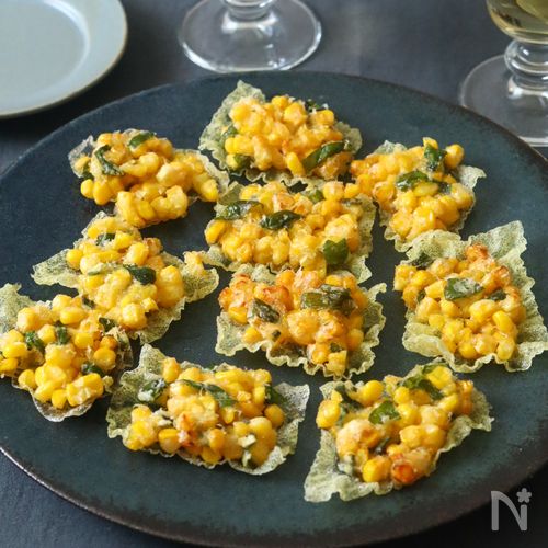 バラバラにならない！とうもろこしとバジルのかき揚げ